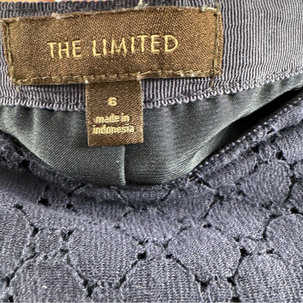 The Limited Navy Lace Skirt | Eyelet Detail | Back Slit | Size 6 - Picture 7 of 7